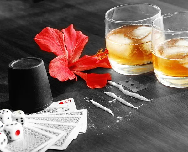 Whiskey and Playing cards — Stock Photo, Image