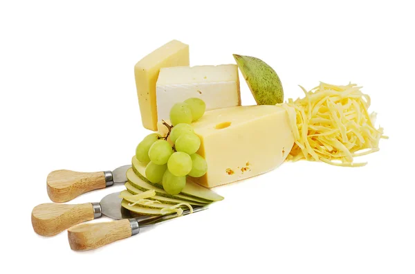 Cheese with knife — Stock Photo, Image