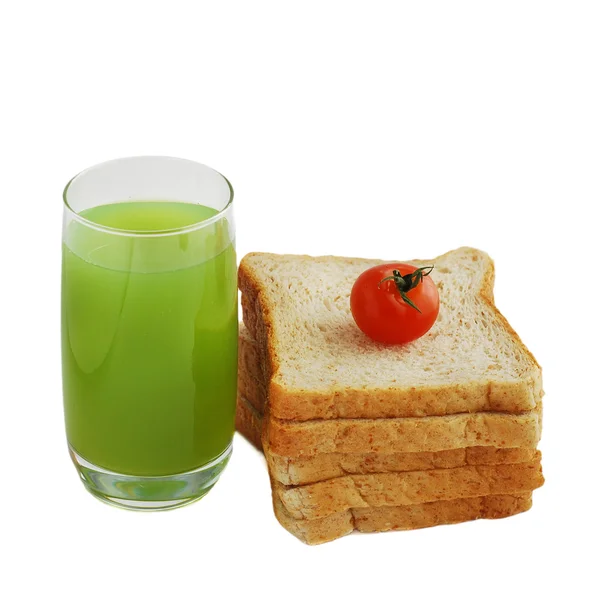 Сок и хлеб — стоковое фото