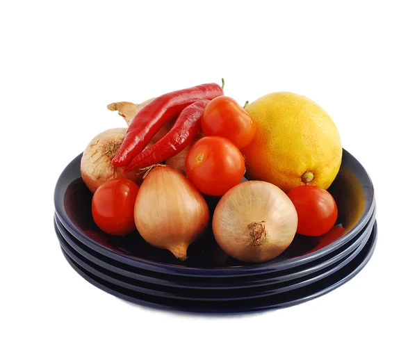 Тарелка с овощами — стоковое фото