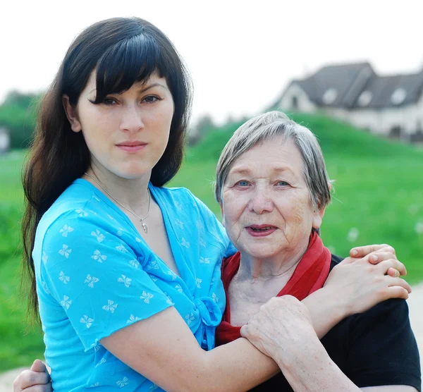 Happy grandmother and grand daughter — Stock Photo, Image