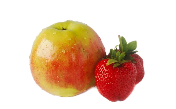 Manzana y fresas —  Fotos de Stock
