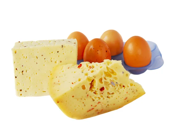 Cheese and eggs — Stock Photo, Image
