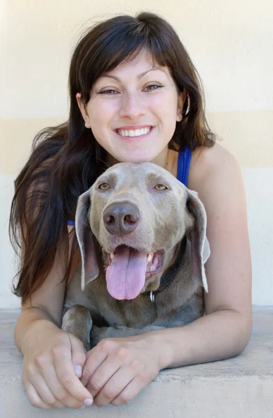 Câine și femeie — Fotografie, imagine de stoc