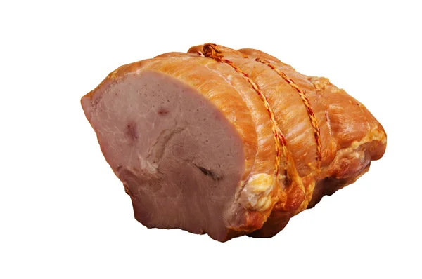 Geïsoleerde gerookte ham — Stockfoto