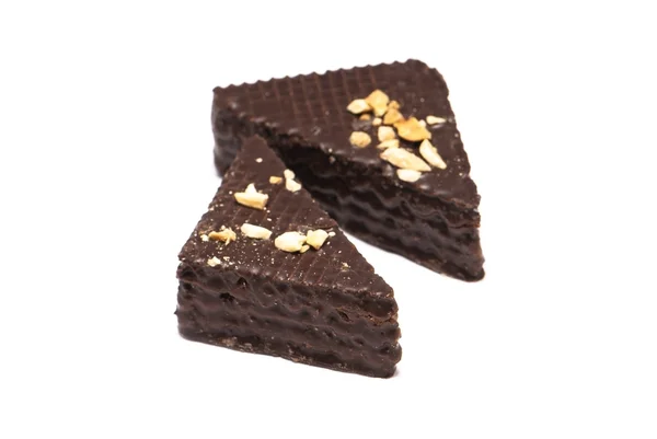 Chocolate wafers nuts — Stock Photo, Image