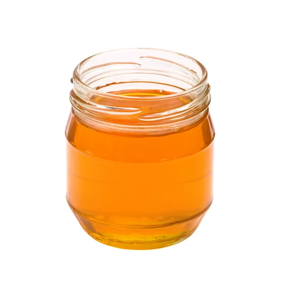 stock image Jar of honey isolated on white background