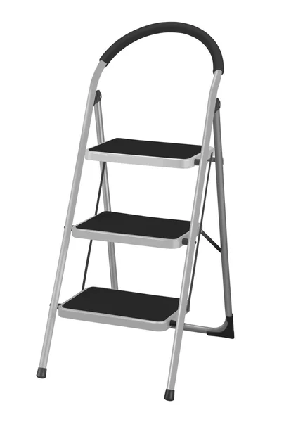 stock image Aluminum step ladder isolated on white background