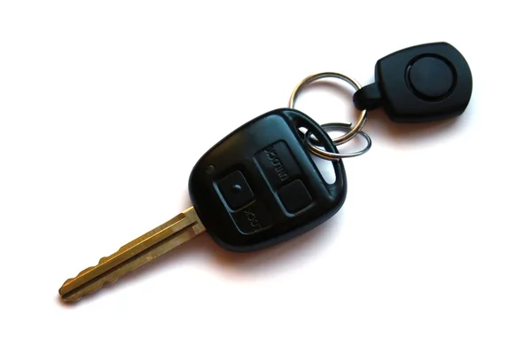 Τα κλειδιά του αυτοκινήτου, αντικείμενα που απομονώνονται σε λευκό φόντο — Φωτογραφία Αρχείου