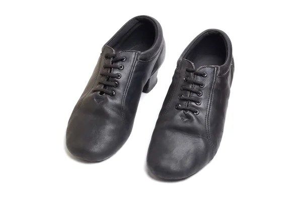 stock image Men latin ballroom dancing black sateen old shoes