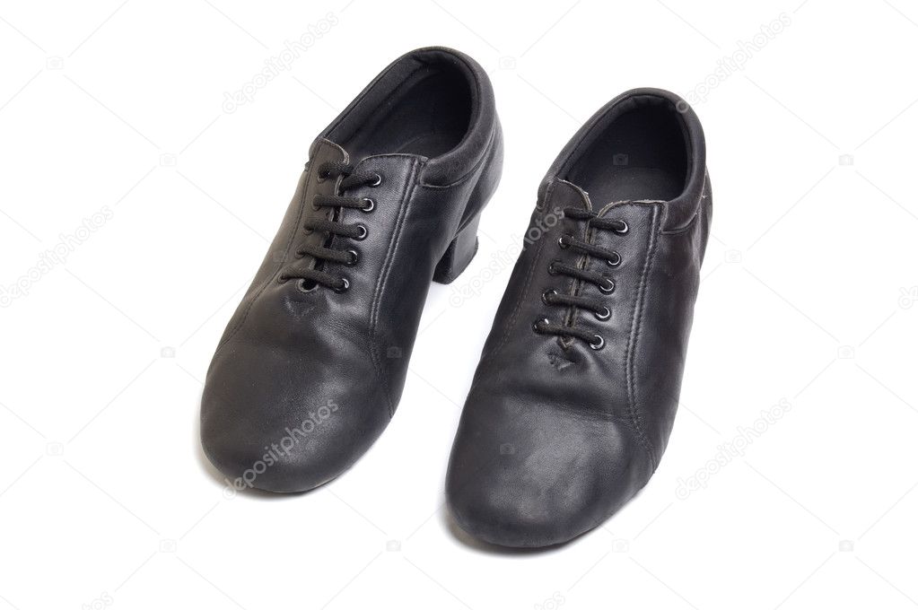 Men latin ballroom dancing black sateen old shoes