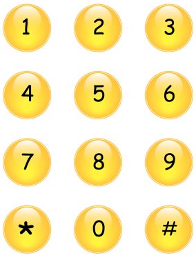 Numbers buttons clipart