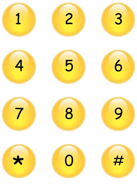 Numbers buttons — Stock Vector