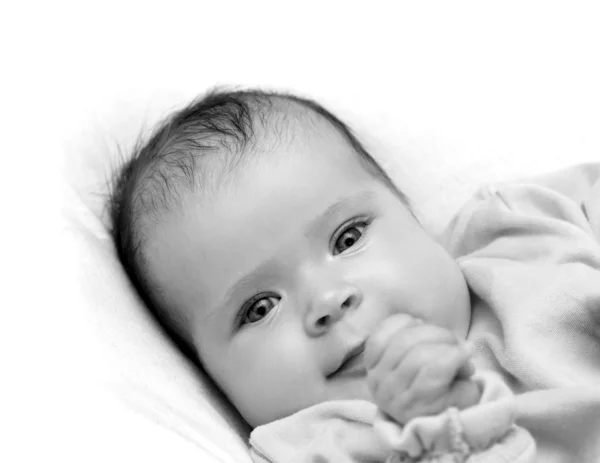 Mosolygó újszülött kislány — Stock Fotó