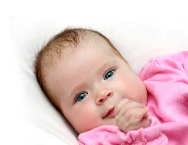 Χαμογελαστό νεογέννητο κοριτσάκι — Φωτογραφία Αρχείου