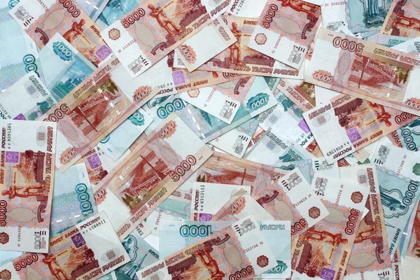 Ruské peníze pozadí — Stock fotografie