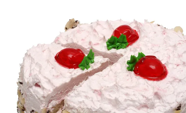 Gâteau aux fraises sucrées à la crème — Photo