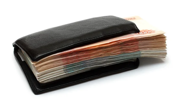Much russian money in wallet — Stock Photo, Image