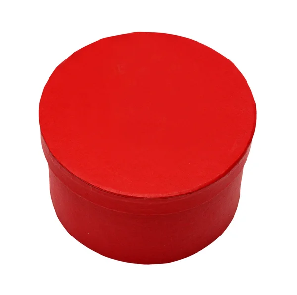 Scatola rotonda rossa chiusa — Foto Stock
