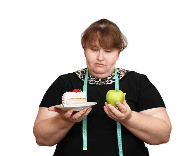Dieting overweight women choice — Stock Photo, Image
