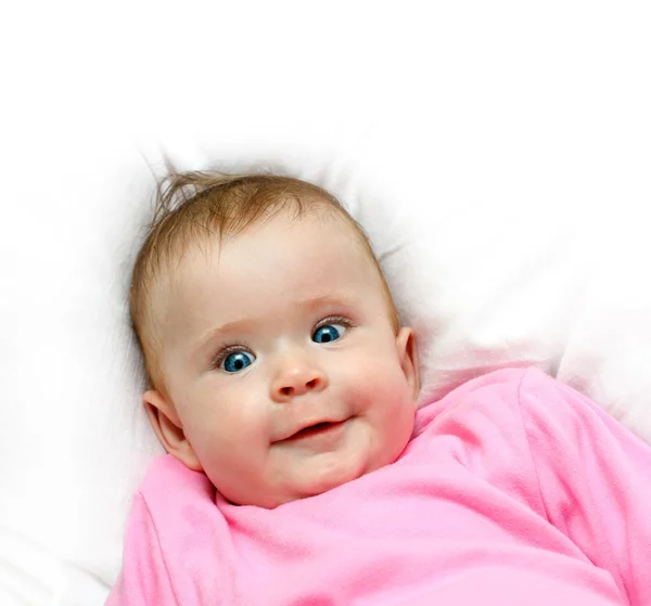 Χαμογελαστό νεογέννητο κοριτσάκι — Φωτογραφία Αρχείου