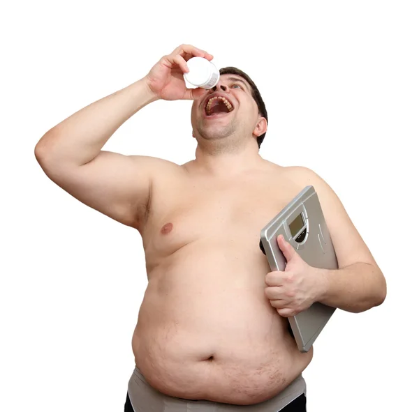 Dieting overweight man — Stock Photo, Image