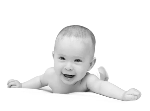 Happy baby krypa — Stockfoto