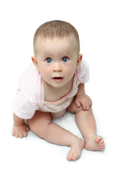 응시를 찾고 앉아있는 아기 — 스톡 사진
