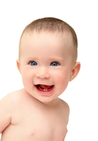 Glad skrattande bebis — Stockfoto