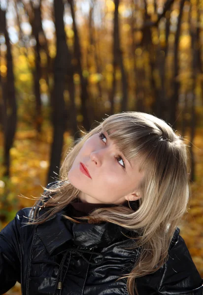 stock image Portrait of pretty girl looking upward