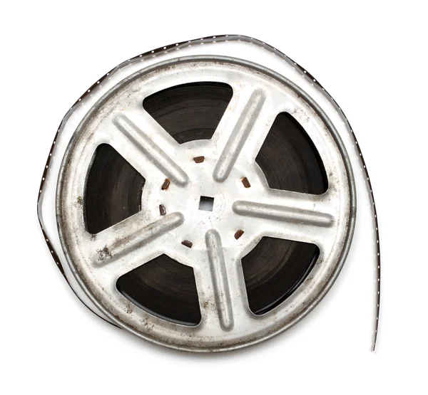 Old movie film on metal reel — Stock Photo, Image
