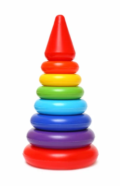 Piramida zabawka na białym tle — Zdjęcie stockowe