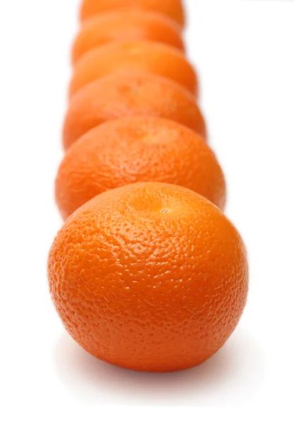 Mandarinas na fila — Fotografia de Stock
