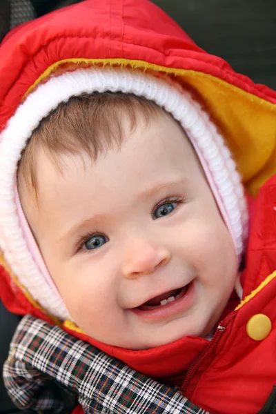 Sorrindo bebê close-up retrato — Fotografia de Stock