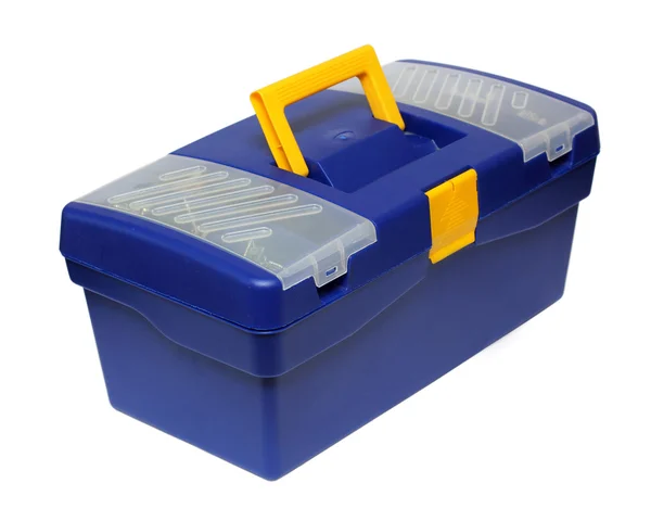 Caixa de ferramentas de plástico azul — Fotografia de Stock