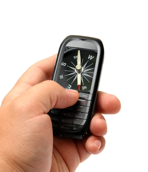 Teléfono móvil en mano — Foto de Stock