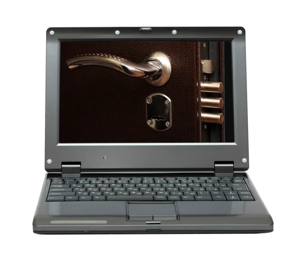 Laptop-val biztonság fogalma — Stock Fotó