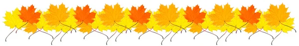 가을의 붉은 단풍나무 잎 과노란 단풍나무 잎으로 뒤덮인 국경 — 스톡 사진