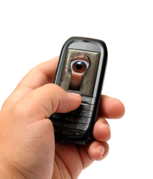 Mobiltelefon a kézben — Stock Fotó