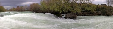 Panoramic view of Manavgat waterfall clipart