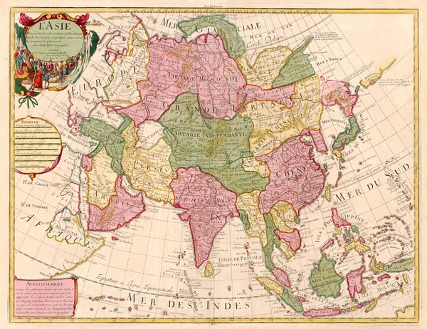 Oude kaart van Azië — Stockfoto