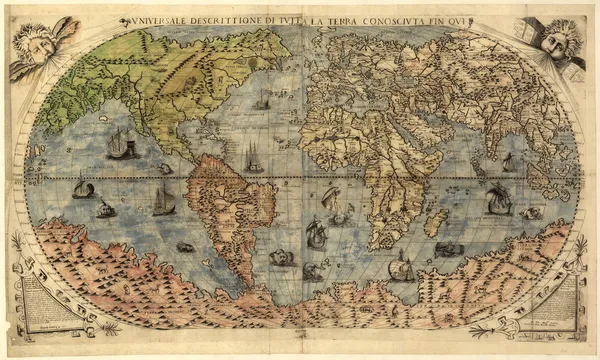 古代世界地图 — 图库照片