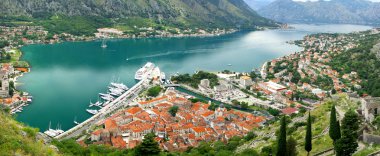 Panoramic view of Kotorska bay clipart