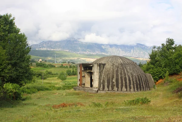 Vojenský bunkr v Albánii — Stock fotografie