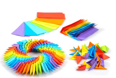 Origami rainbow 3d clipart