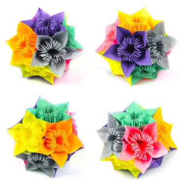 Origami kusudama flower clipart