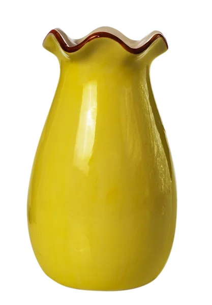Gelbe Vase isoliert — Stockfoto