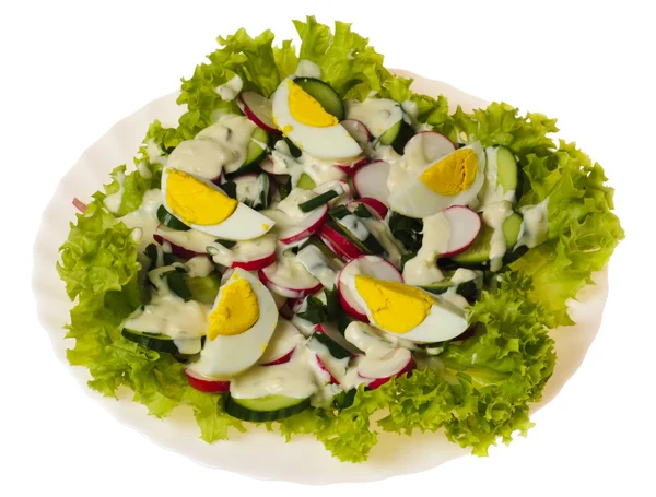 Salad with eggs isolated — Stock Photo, Image