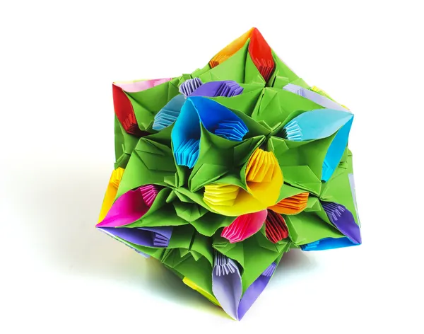 Origami kusudama květ — Stock fotografie