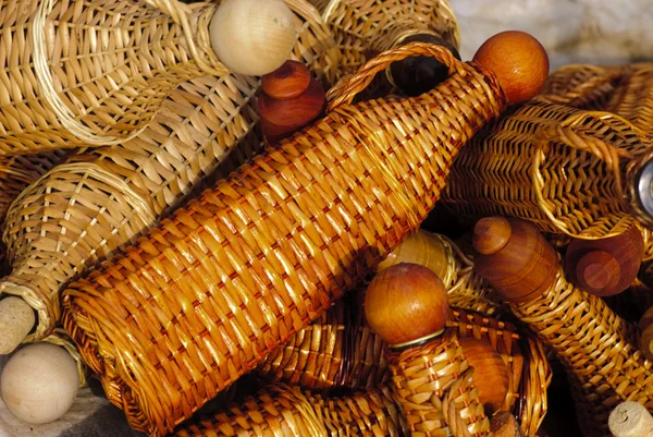 stock image Basketry bottles